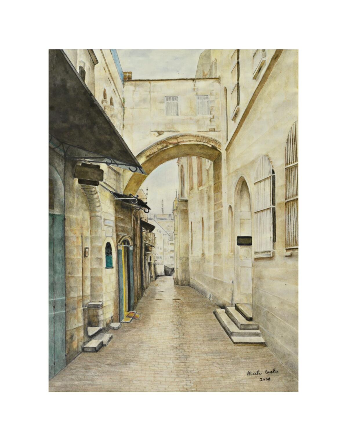 Jerusalem Arch - SOLD - Watercolor, 16x20”