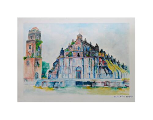 San Agustin Paoay Church (c. 1710) - Watercolor, 9x12”